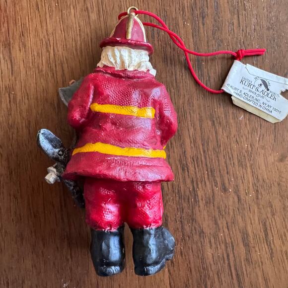 Kurt Adler Firefighter Axe Santa Claus Christmas Ornament New - Picture 2 of 4